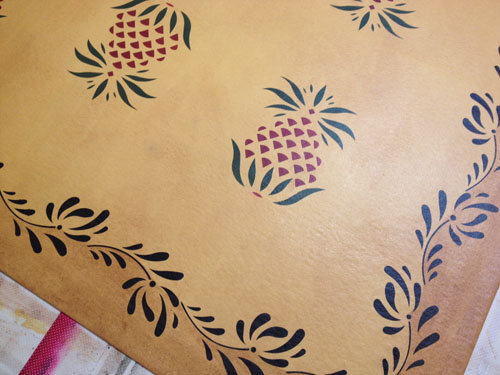 Early American Pineapple Floorcloth