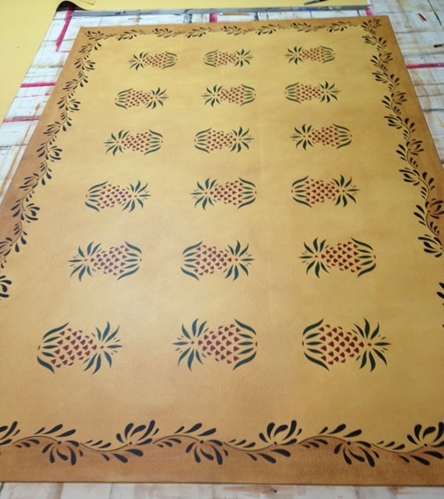 Early American Pineapple Floorcloth