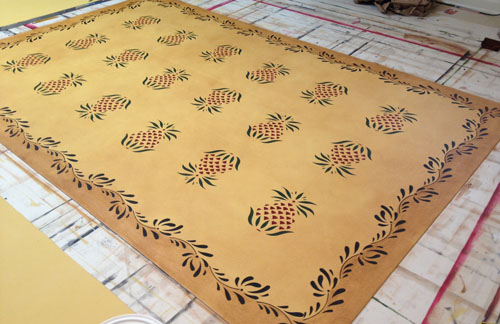 Early American Pineapple Floorcloth