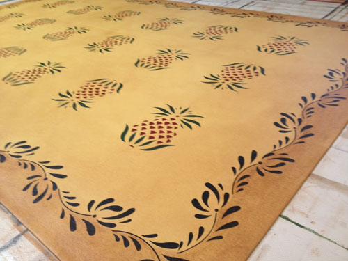 Early American Pineapple Floorcloth