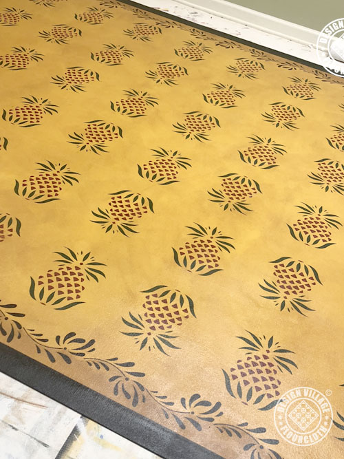 Early American Pineapple Floorcloth