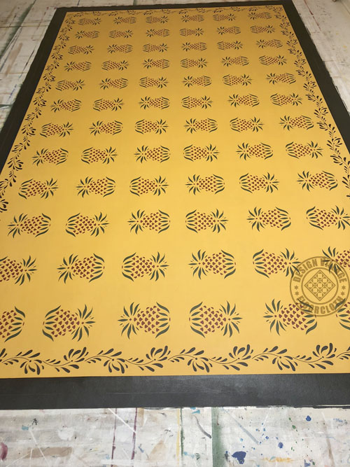 Early American Pineapple Floorcloth