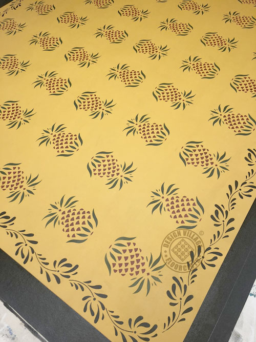 Early American Pineapple Floorcloth