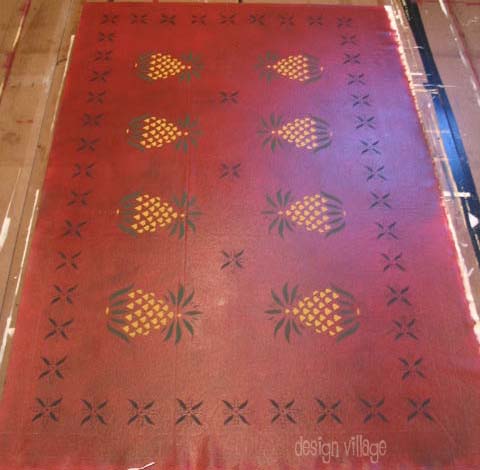 Early American Pineapple Floorcloth