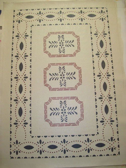 Farnum House Floorcloth with Bump Tavern Motif