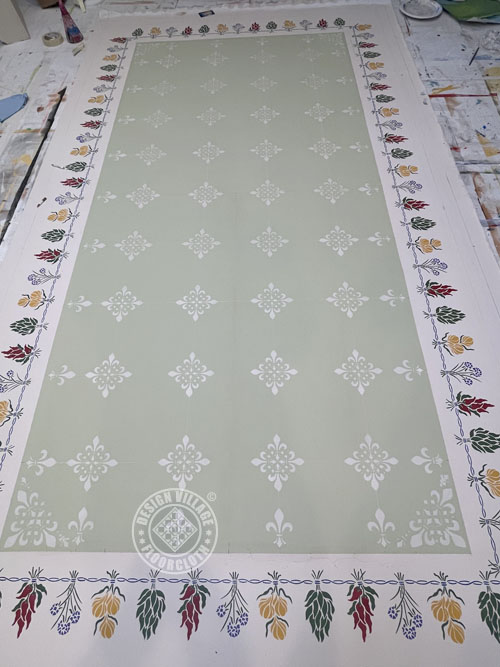 French Country Herbs Floorcloth