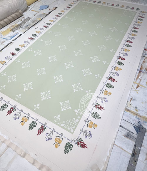 French Country Herbs Floorcloth