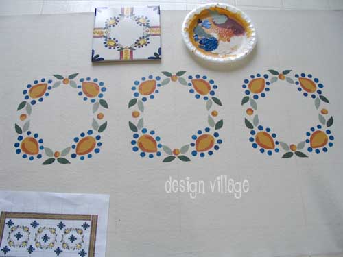 Custom Tiles Floorcloth - work in progreess