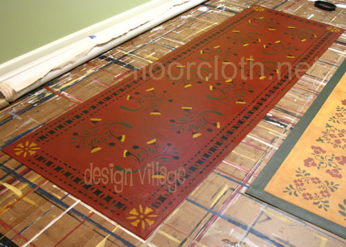 Early American Flowers Floorcloth