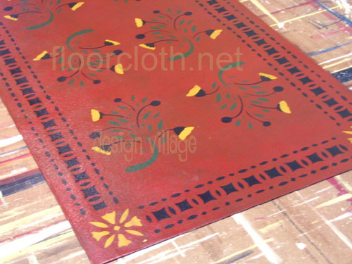 Early American Flowers Floorcloth