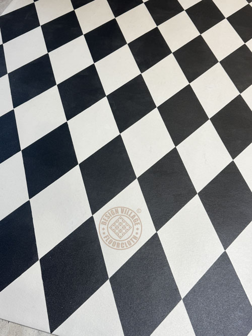 Floorcloth after stenciling