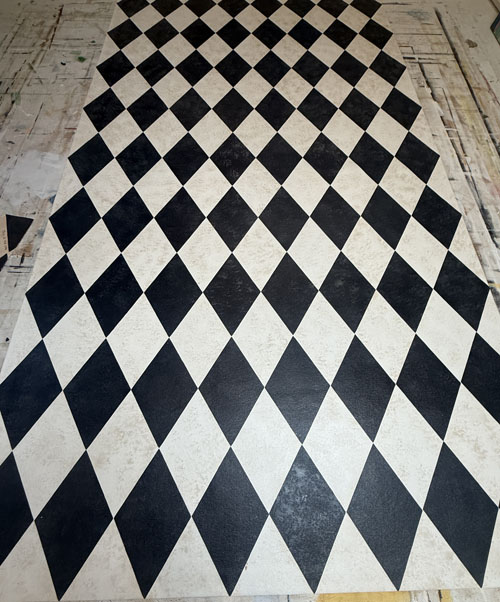 Floorcloth after stenciling