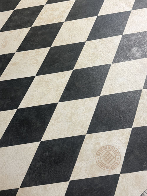 Floorcloth after stenciling