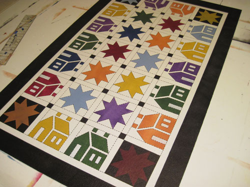 House n Star Floorcloth