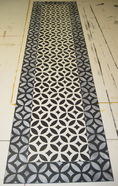 Isaac Buck Floorcloth #1 in size 25"x64"