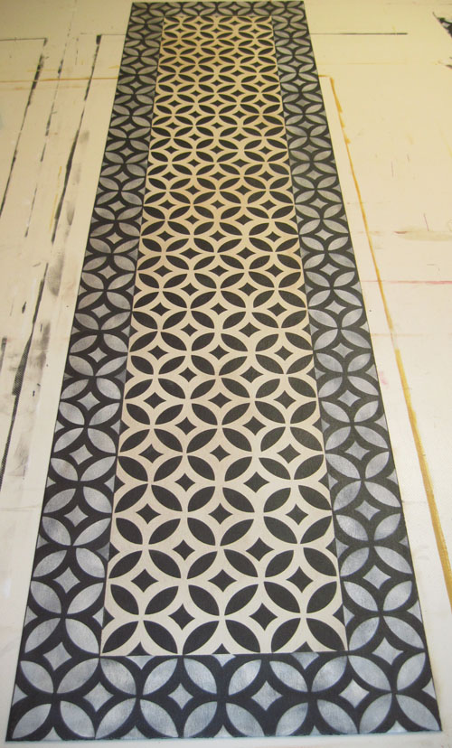 Isaac Buck Floorcloth #1 in size 25"x64"