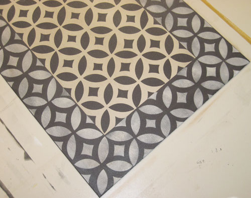 Isaac Buck Floorcloth #1 in size 25"x64"