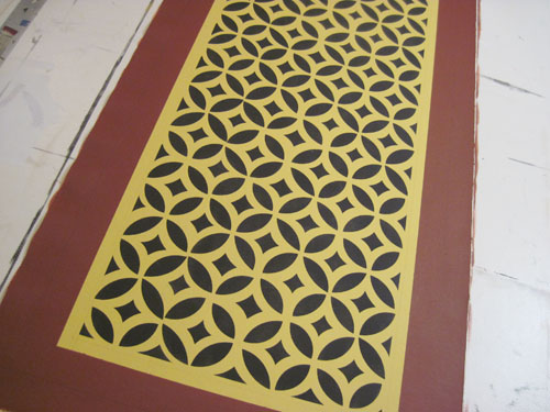 Isaac Buck Floorcloth #1 in size 25"x64"