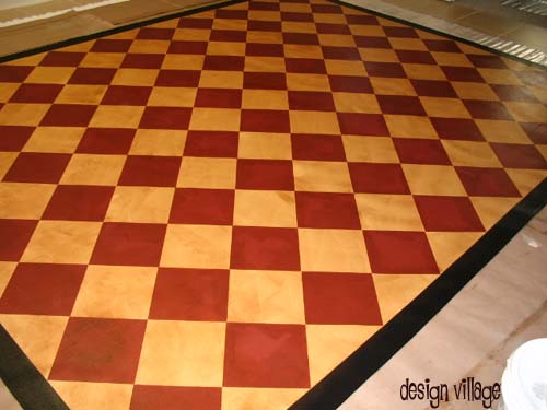 18th Century Diamond Pattern Floorcloth