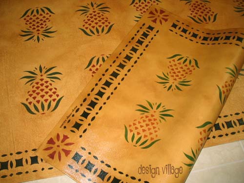 Early American Pineapple Floorcloth