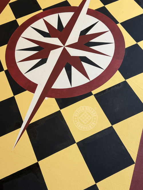 Mariners Compass with diamonds Floorcloth