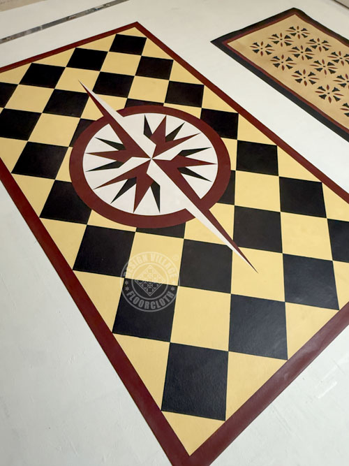 Mariners Compass with diamonds Floorcloth
