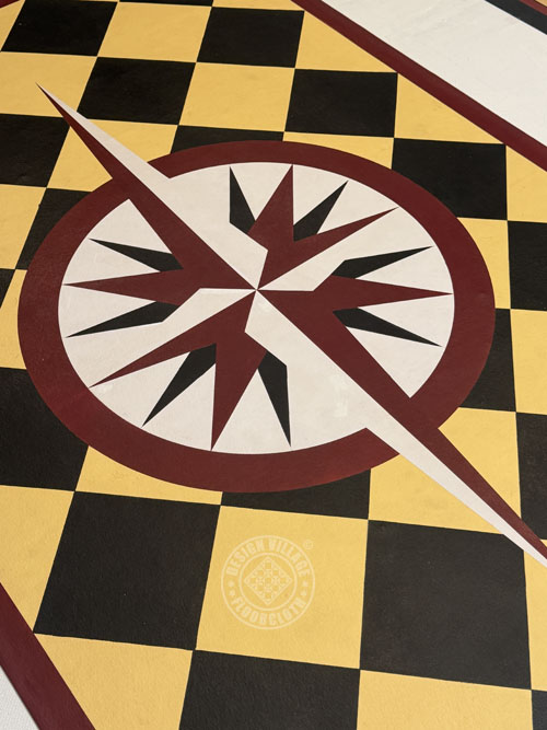 Mariners Compass with diamonds Floorcloth