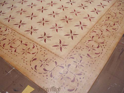 May House Floorcloth #4 with Solid border