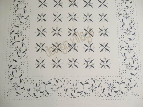 May House Floorcloth #4 with Solid border