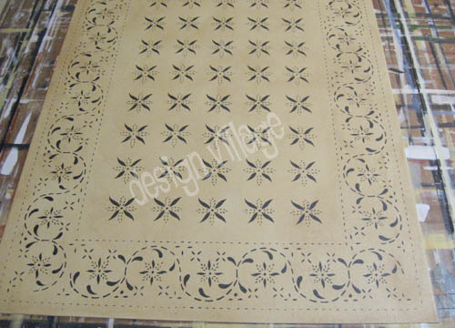 May House Floorcloth #4 with Solid border