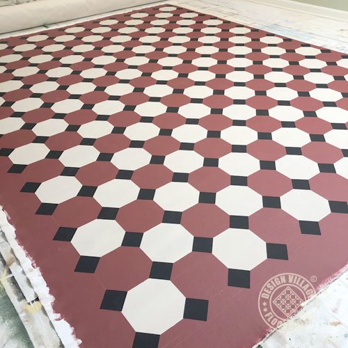 Octagon design floorcloth