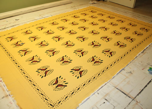 Pennsylvania Dutch Gameboard Floorcloth