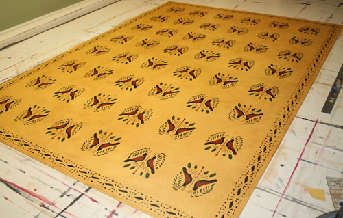 Pennsylvania Dutch Gameboard Floorcloth