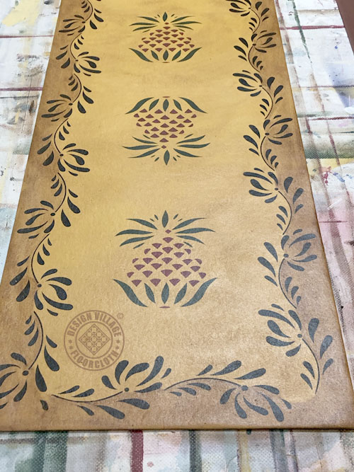 Early American Pineapple Floorcloth