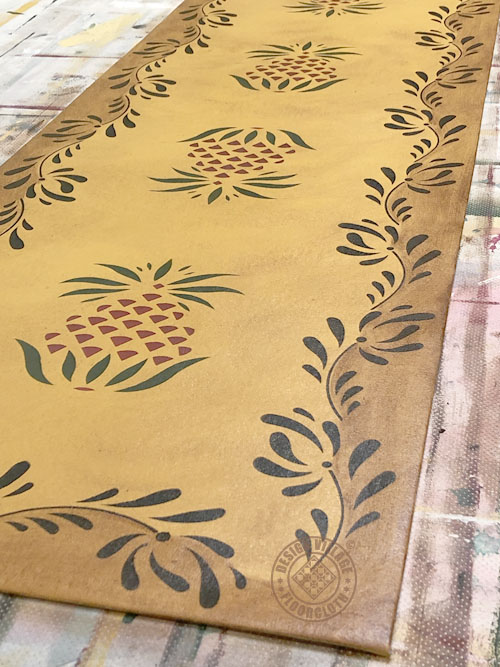 Early American Pineapple Floorcloth