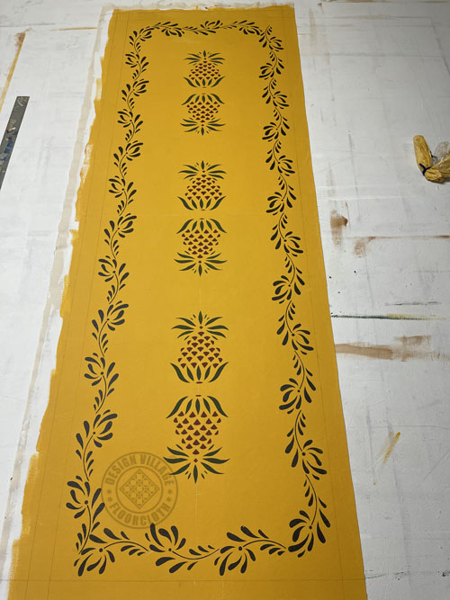 Early American Pineapple Floorcloth