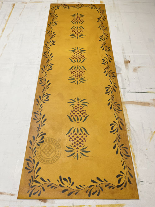 Early American Pineapple Floorcloth