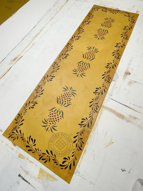 Early American Pineapple Floorcloth