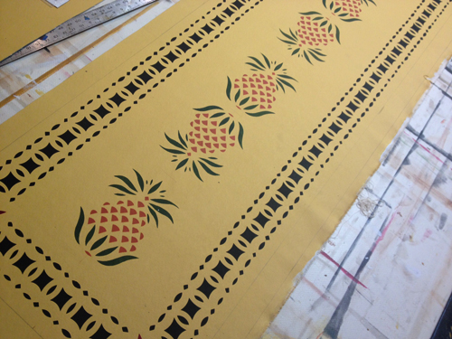 Early American Pineapple Floorcloth