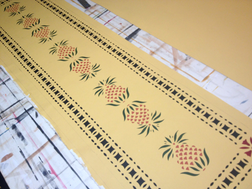 Early American Pineapple Floorcloth