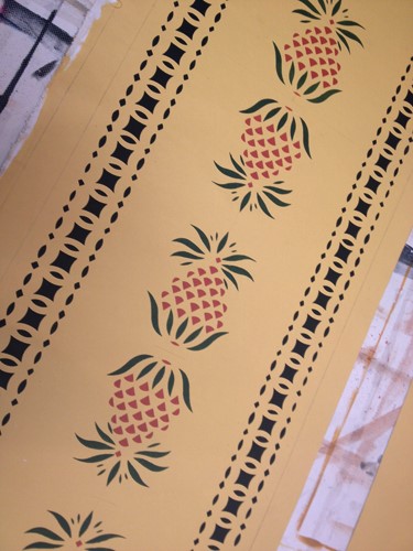 Early American Pineapple Floorcloth