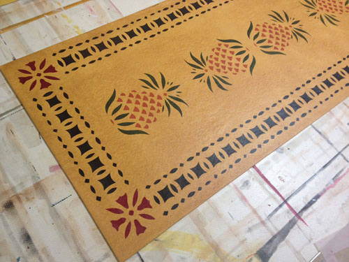 Early American Pineapple Floorcloth