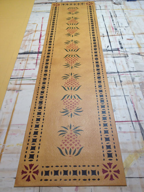 Early American Pineapple Floorcloth