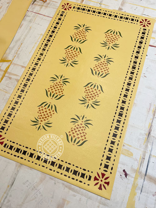 Early American Pineapple Floorcloth