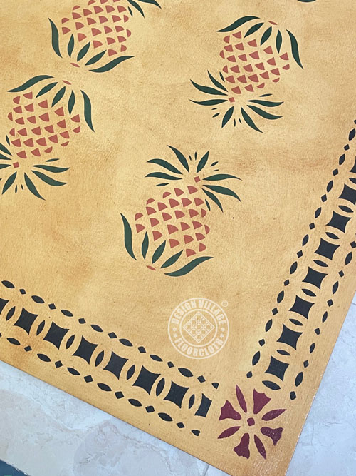 Early American Pineapple Floorcloth