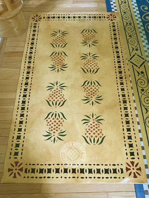 Early American Pineapple Floorcloth