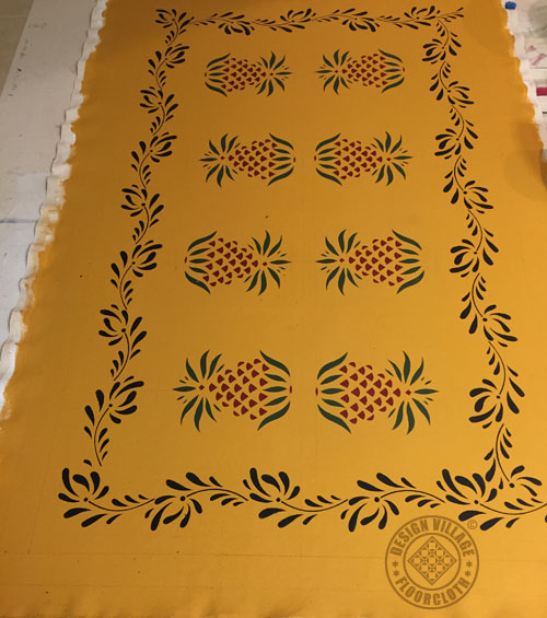 Early American Pineapple Floorcloth