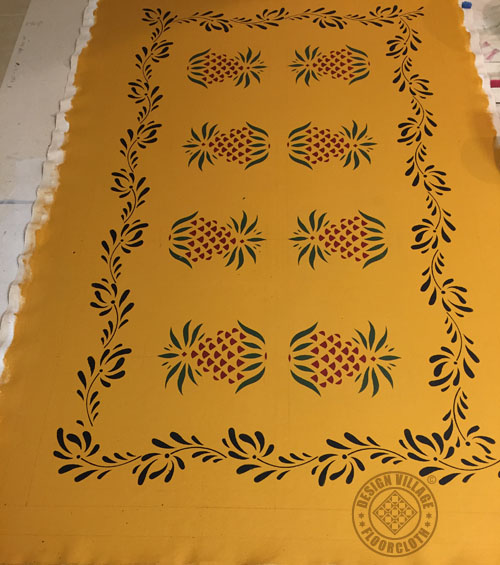 Early American Pineapple Floorcloth