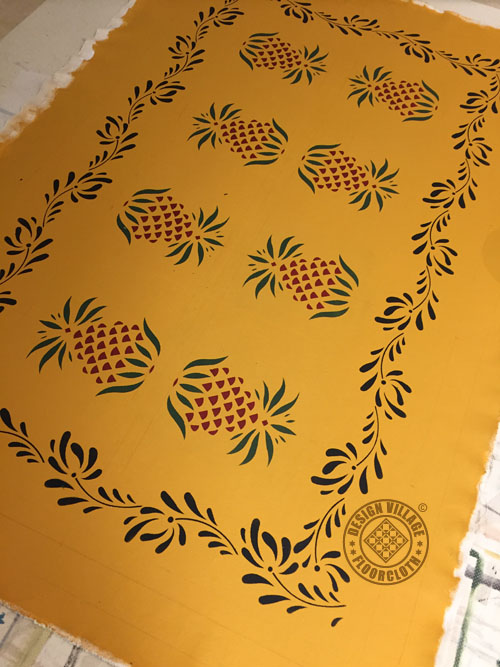 Early American Pineapple Floorcloth