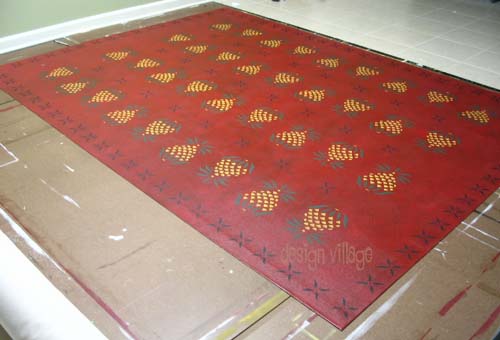 Early American Pineapple Floorcloth